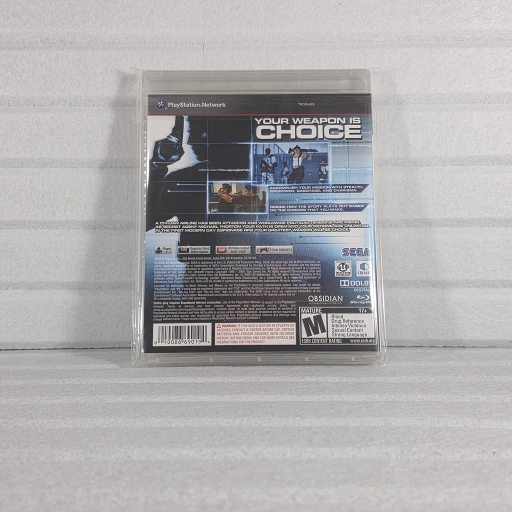 Alpha Protocol: The Espionage RPG - PS3 *NM* (REGION FREE)