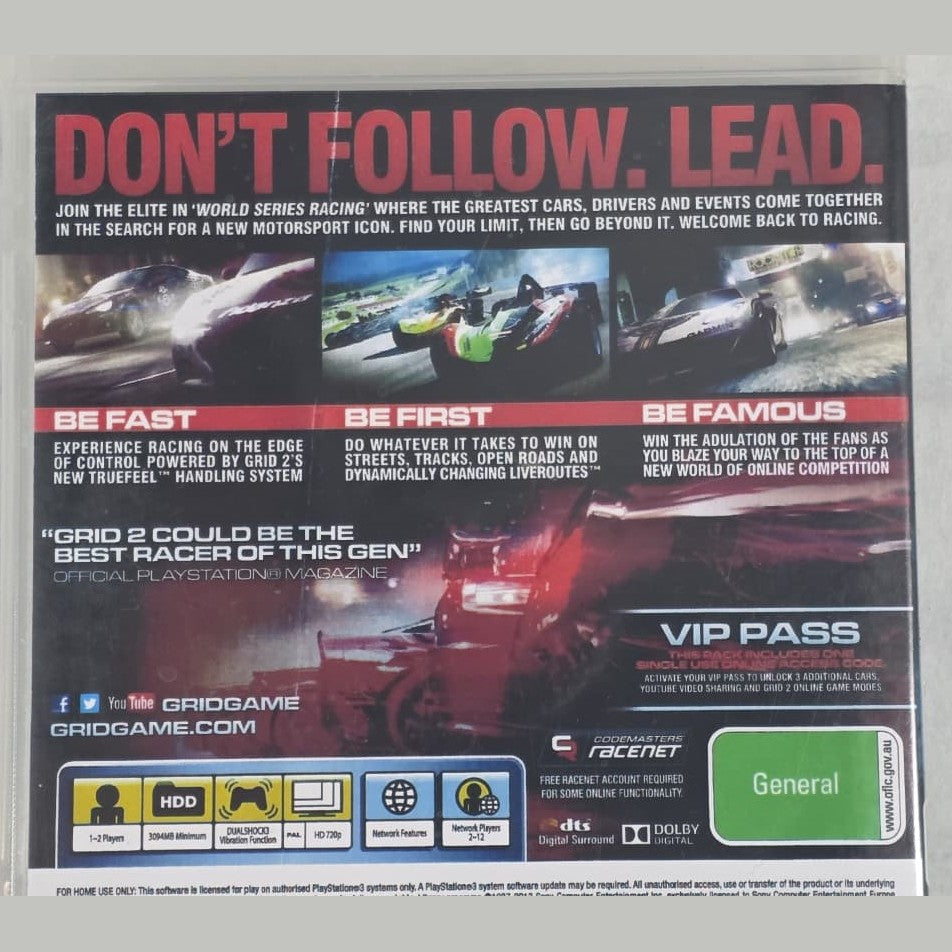Grid 2 - PS3 *NM* (REGION FREE/CIB)