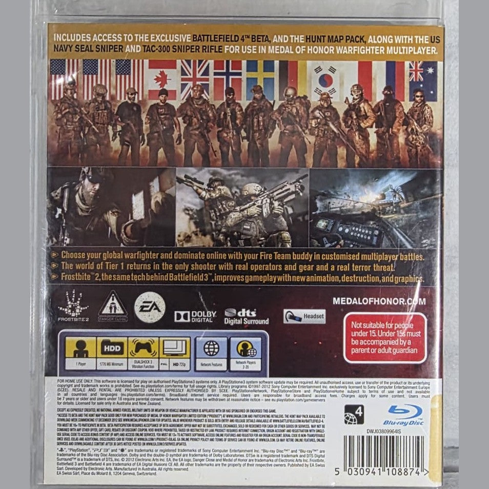 Medal of Honor Warfighter - PS3 *NM* (REGION FREE/CIB)