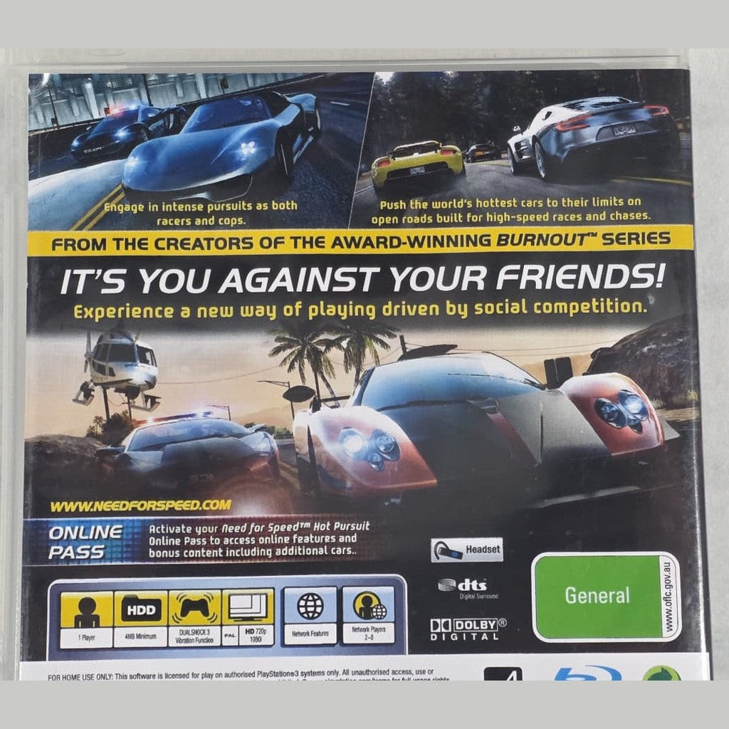 Need For Speed: Hot Pursuit - PS3 *NM* (REGION FREE/CIB)