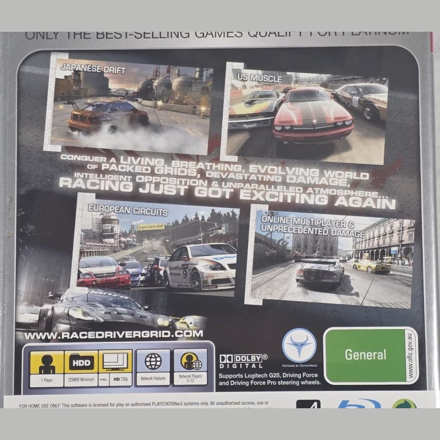 RaceDriver GRID - PS3 *NM* (REGION FREE/CIB)