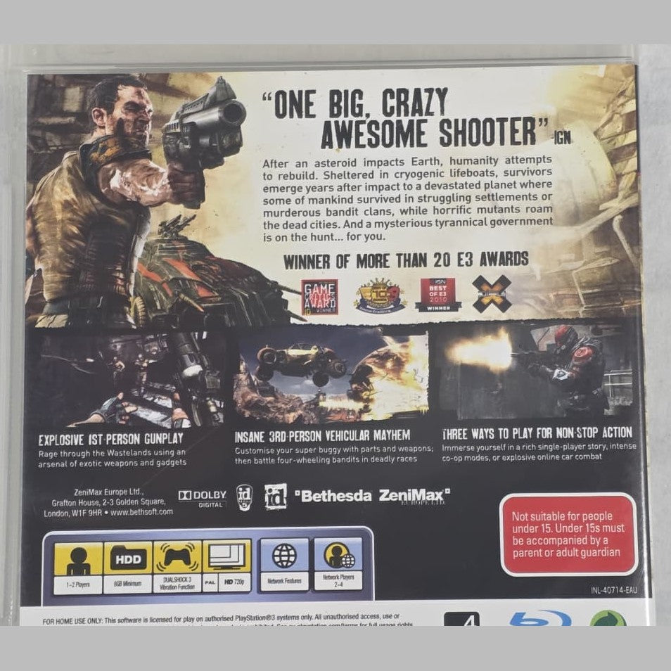RAGE - PS3 *NM* (REGION FREE/CIB)