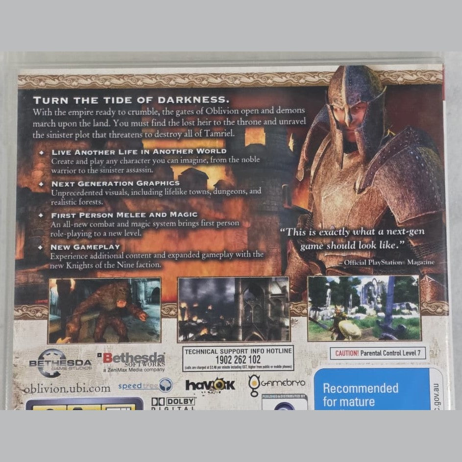 The Elder Scrolls IV: Oblivion - PS3 *NM* (REGION FREE/CIB)