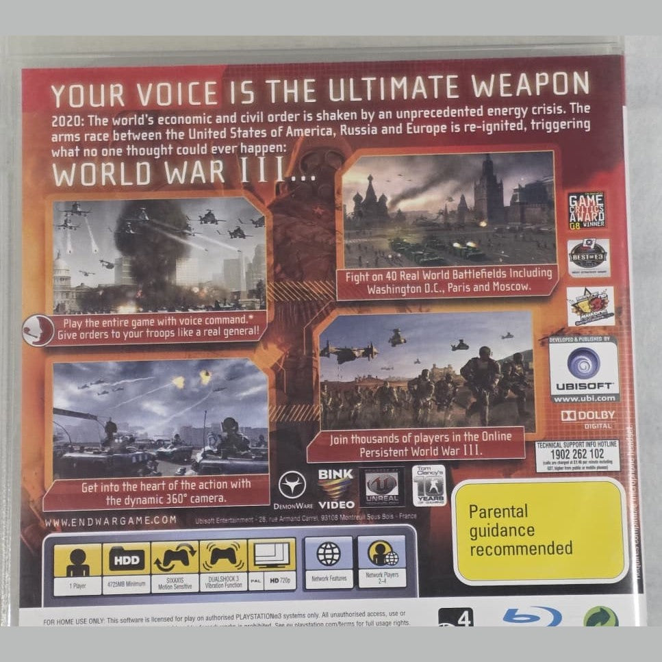 Tom Clancy's End War - PS3 *NM* (REGION FREE/CIB)