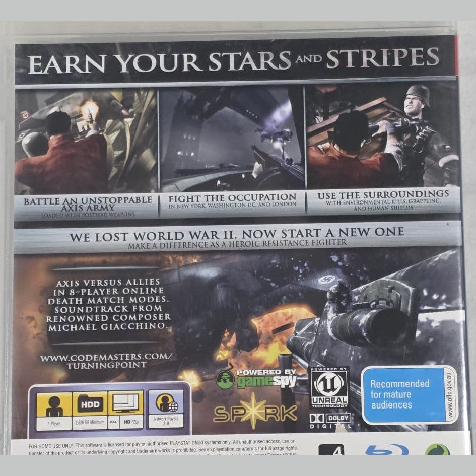 Turning Point: Fall Of Liberty - PS3 *NM* (REGION FREE/CIB)