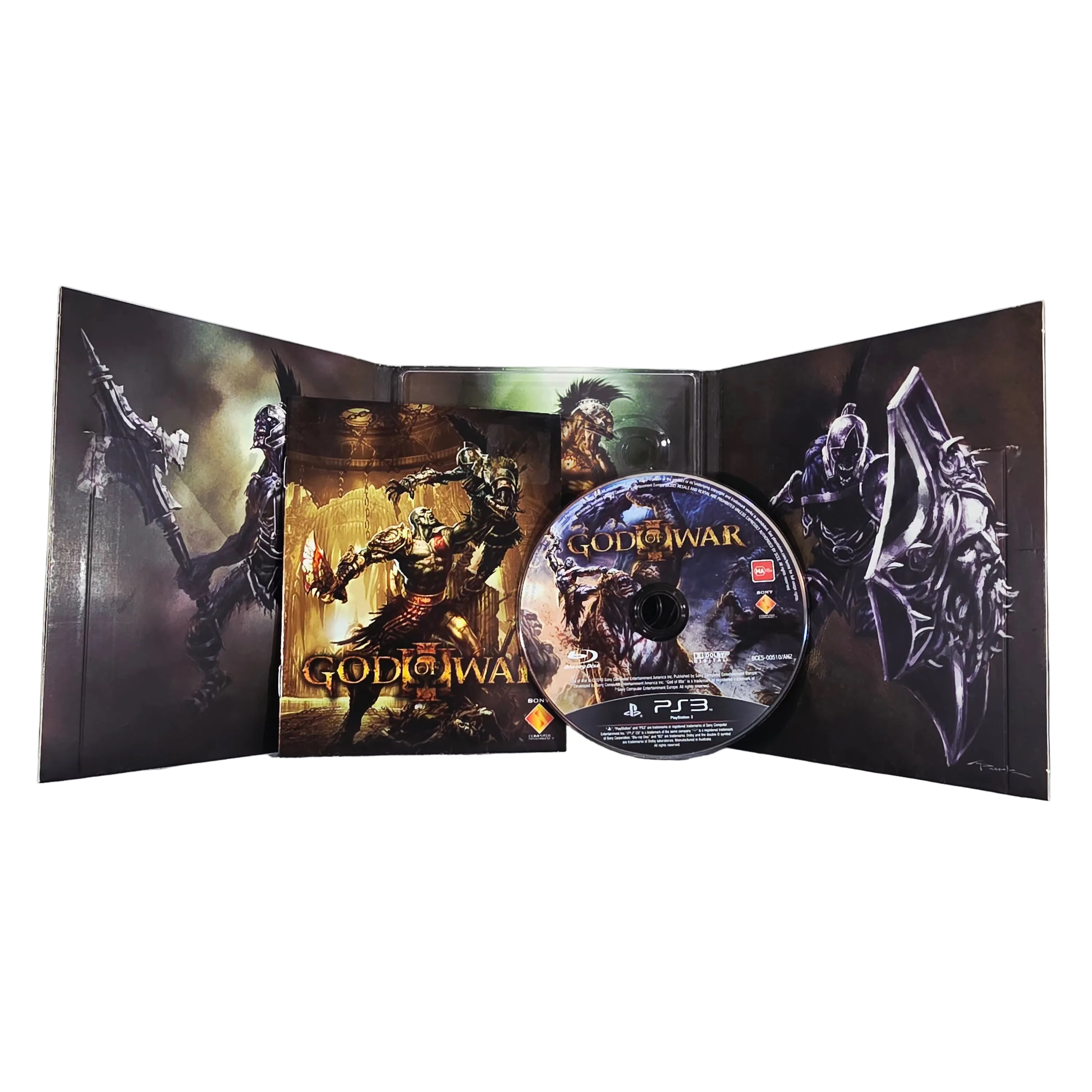 God of War Collection gatefold open with disc