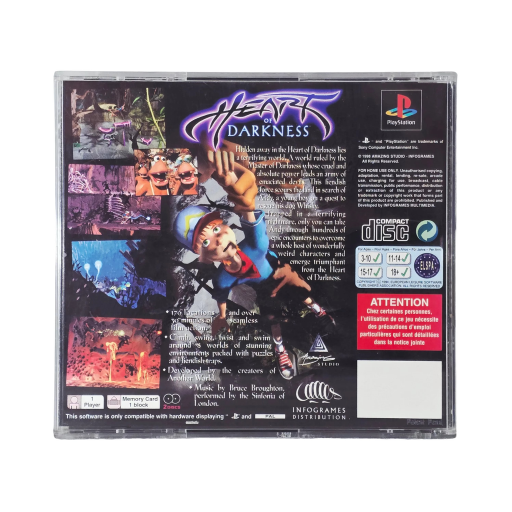 Heart Of Darkness - PS1 *TOP SHELF* (PAL/CIB)