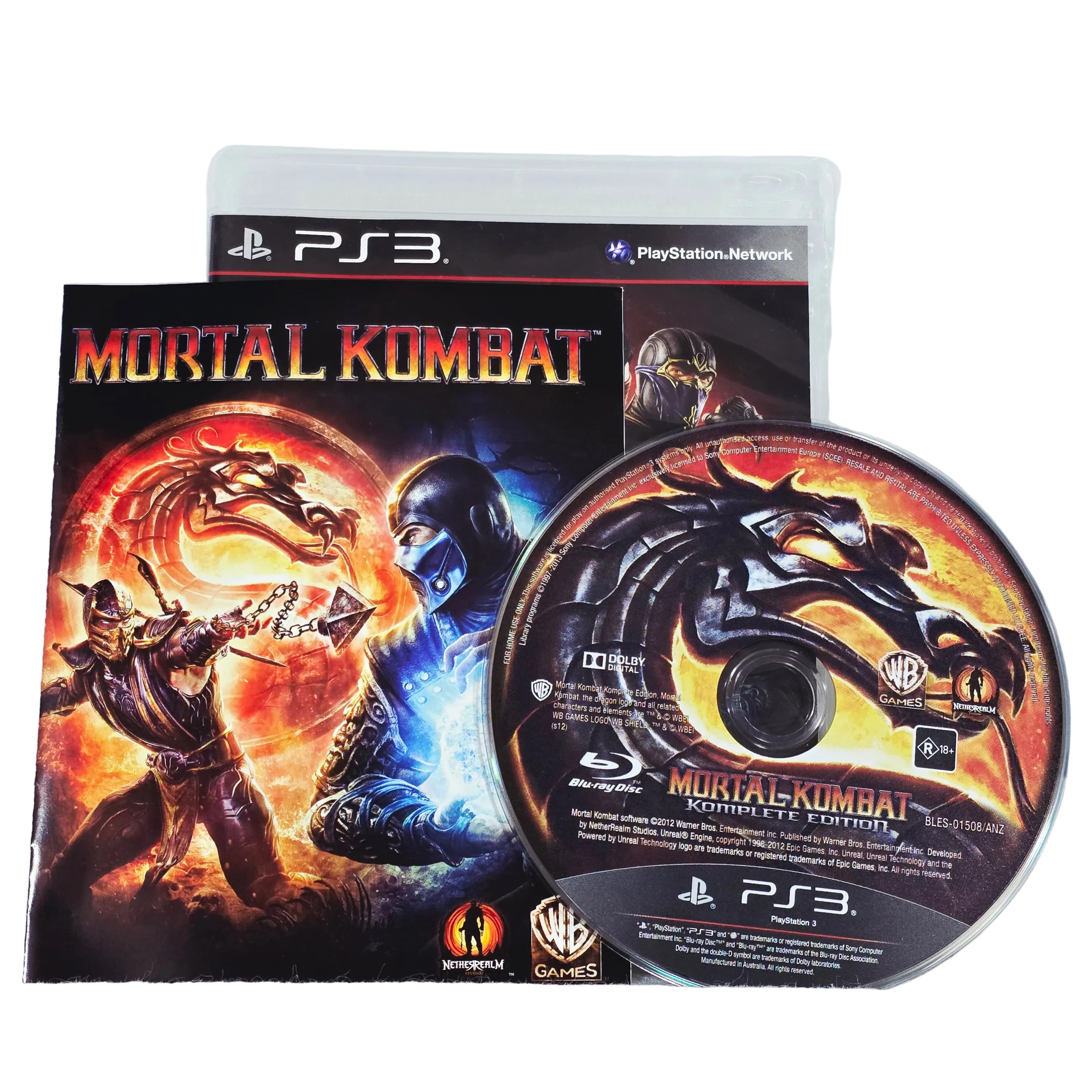Mortal Kombat disc and case